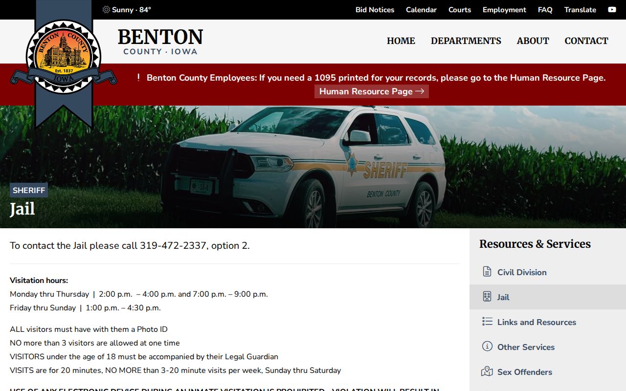 Benton County jail bond information for active-warrant resolution