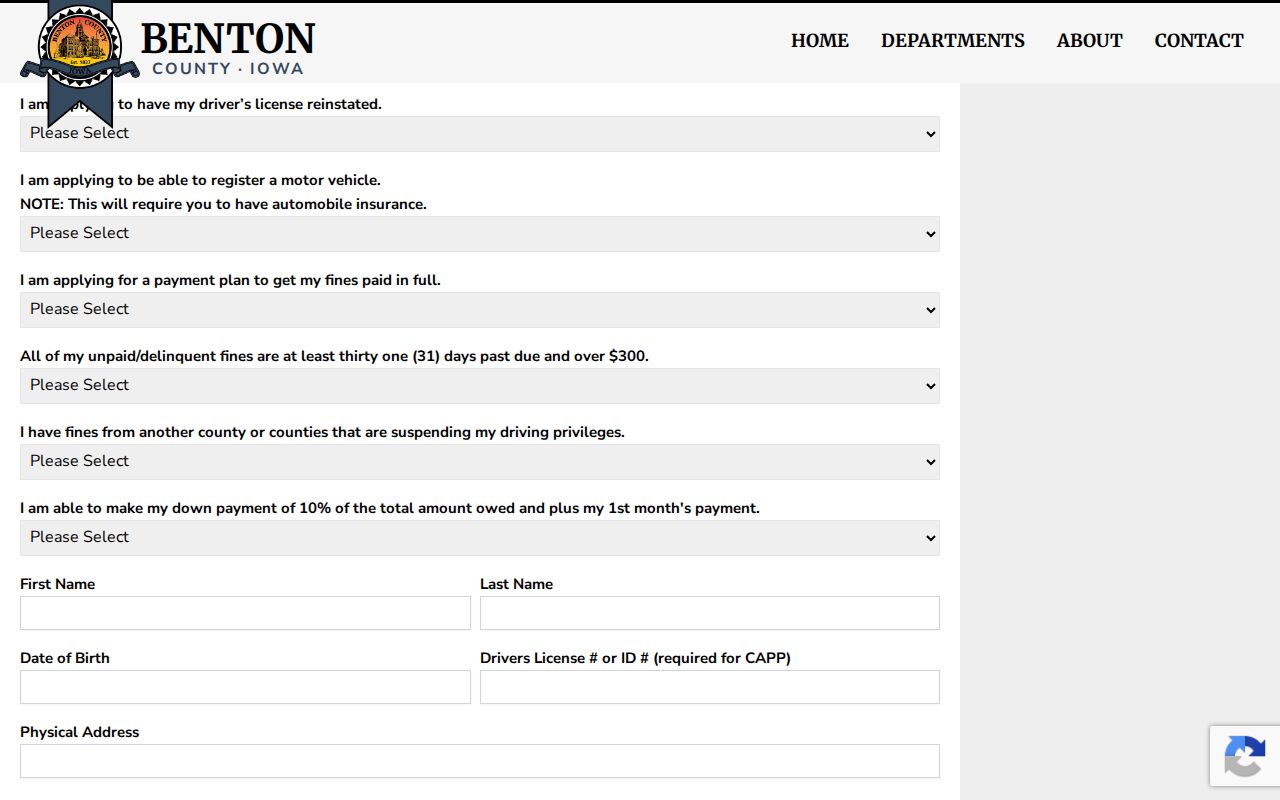 Benton County CAPP information distinct from bench-warrant recall